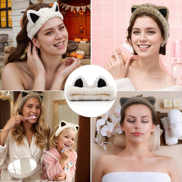 Chic Cat Ear Spa Headbands