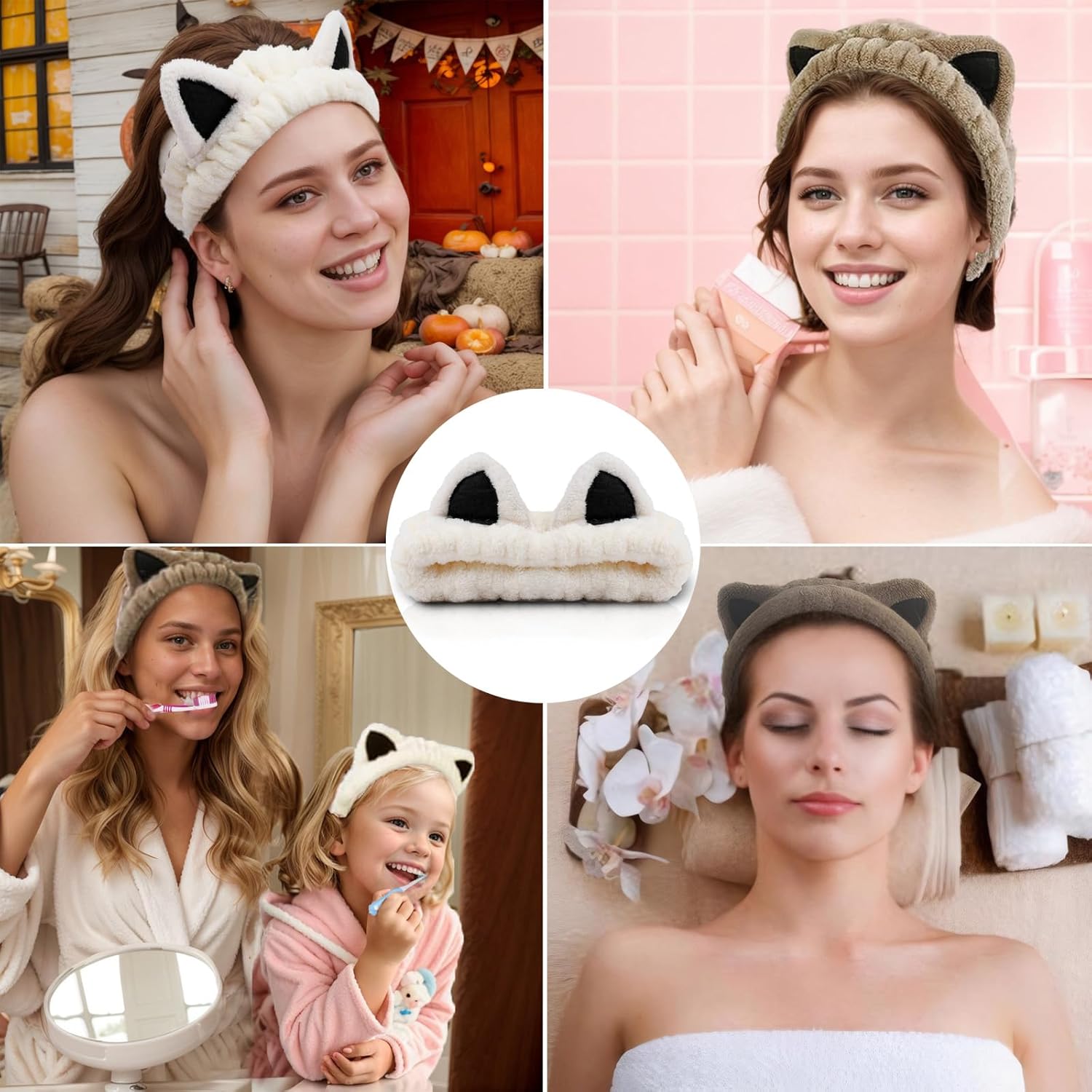 Chic Cat Ear Spa Headbands