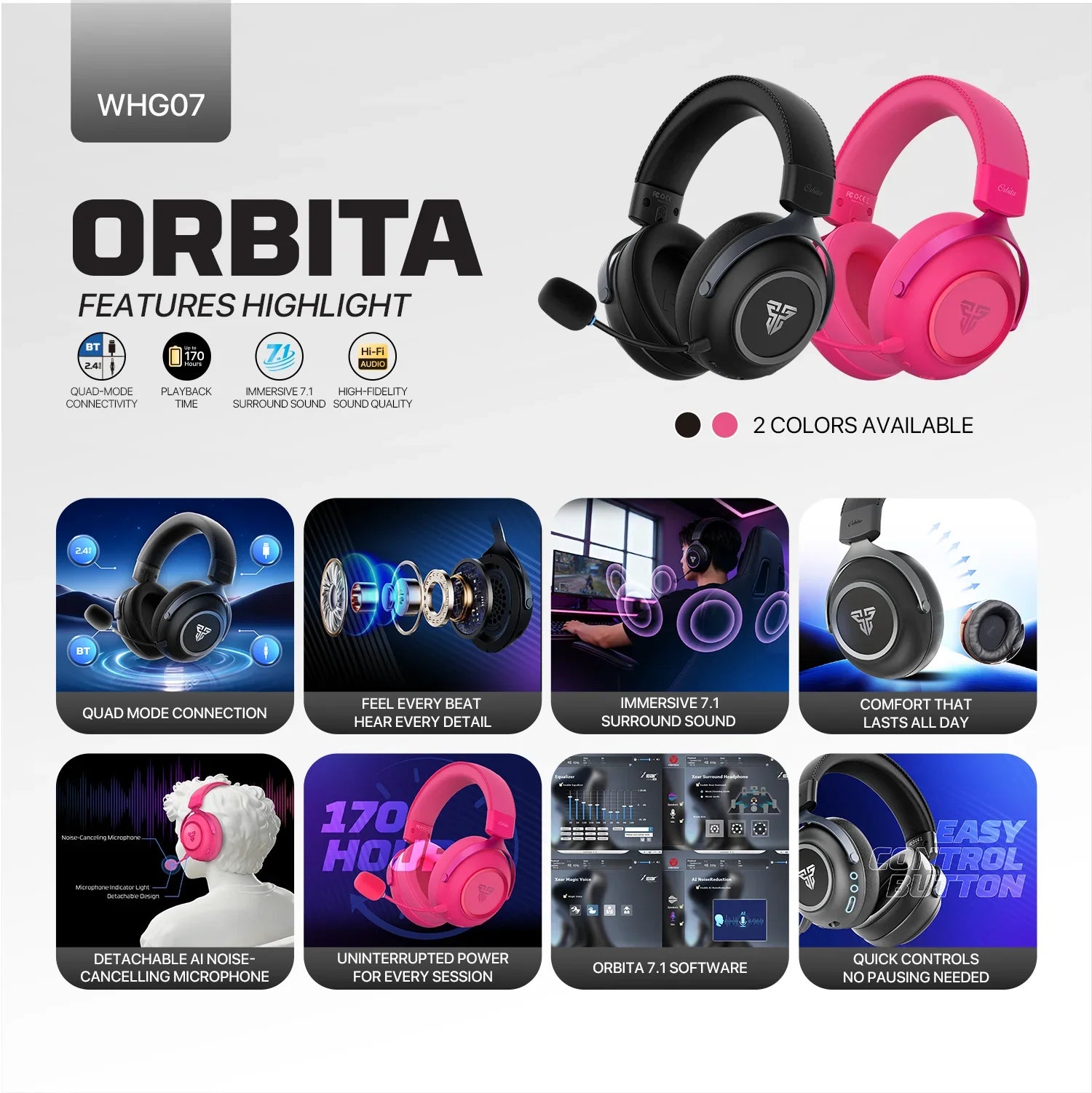 FANTECH Quad Mode Gaming Headset